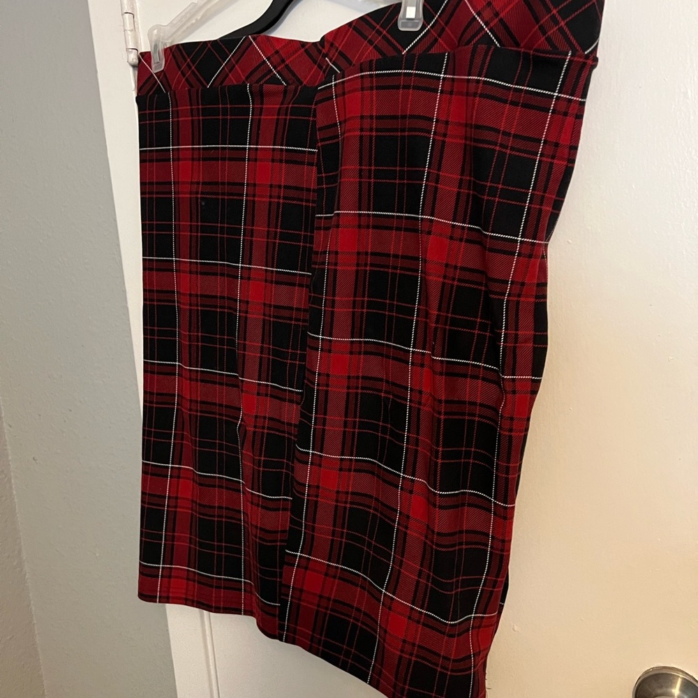 Torrid red plaid pencil skirt